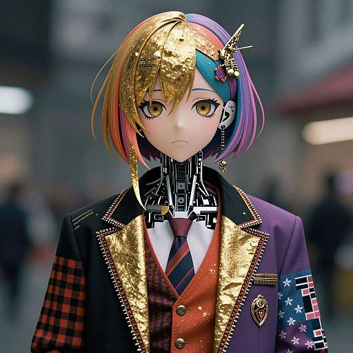 Futuristic Cybernetic Anime Elegance
