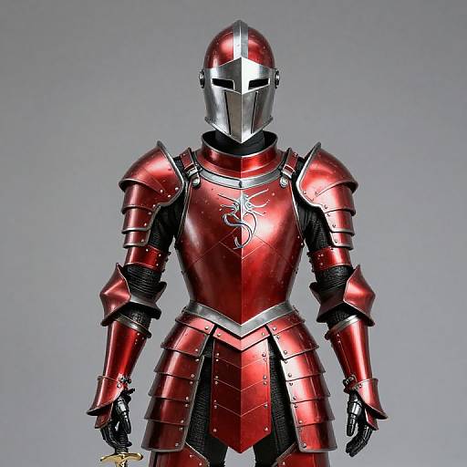 Mannequin in Red Silver Armor