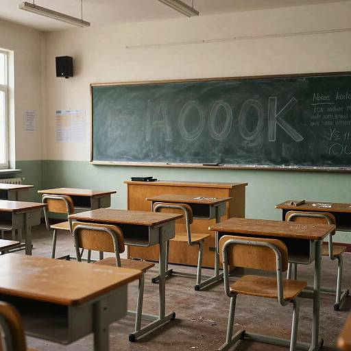 Empty Post-Apocalyptic Classroom