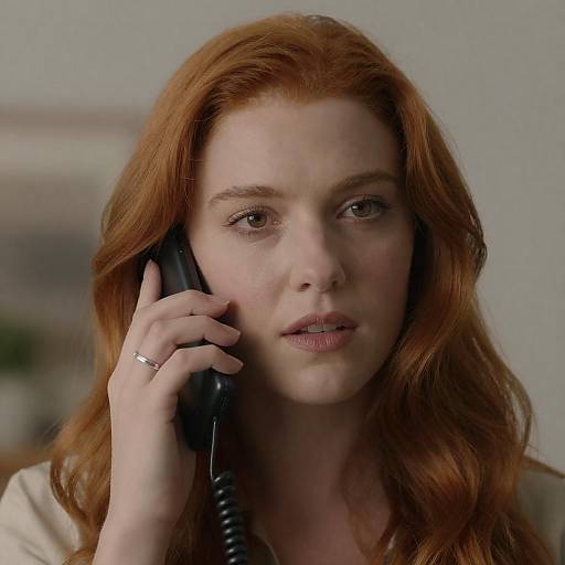 Intense Portrait of a Red-Haired Woman