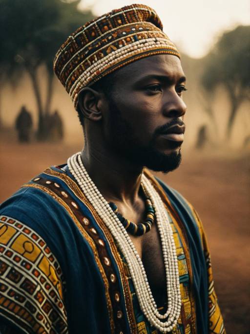 Cinematic Portrait of Man in African Outfit
