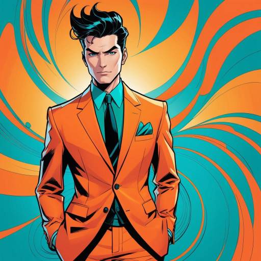Vibrant Pop Art Style Man in Suit