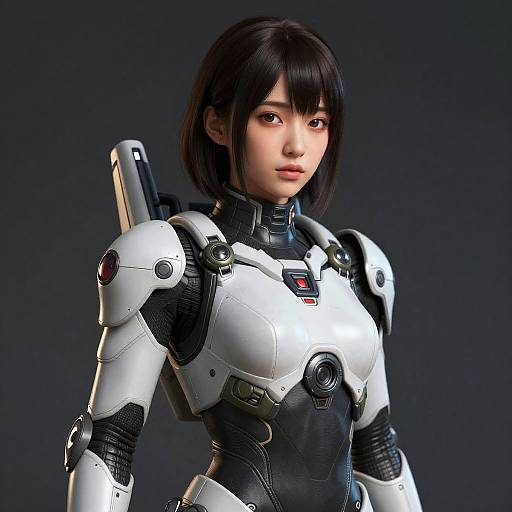 Futuristic Mech Pilot — Japanese Woman