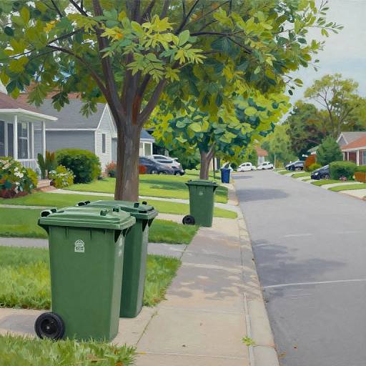 Leafy Suburban Street Oil Painting
