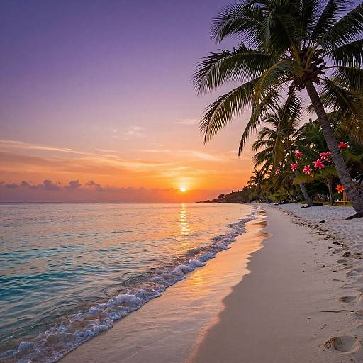 Tropical Beach Sunset Serenity