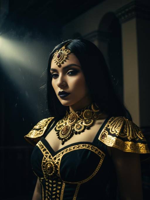 Woman in La Muerte Costume Portrait