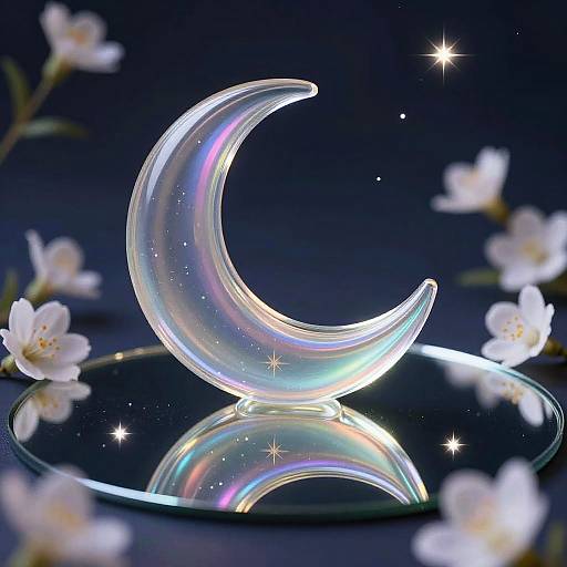 Crescent Moon Iridescent Perfume Bottle