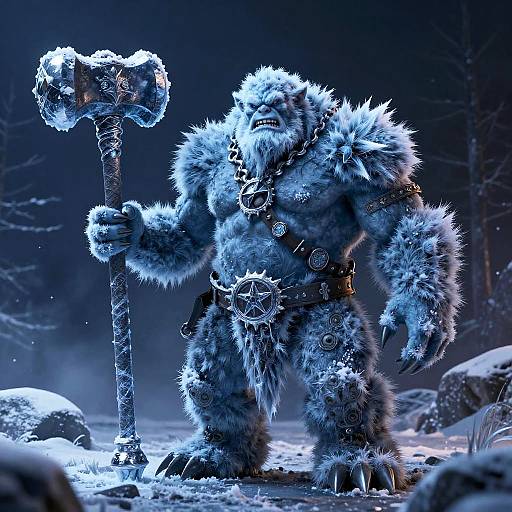 Ice Troll with Giant Hammer
