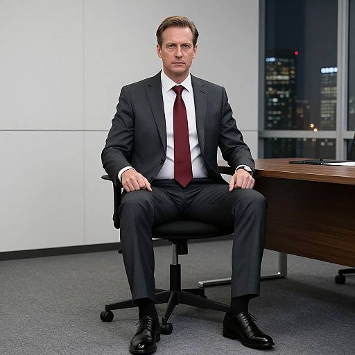 Confident Businessman in Corporate Boardroom