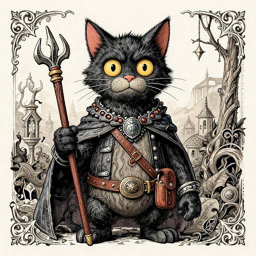 Anthropomorphic Cat Fantasy Adventurer