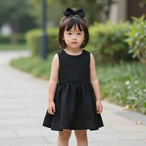 Adorable Toddler in Black Formal Dress