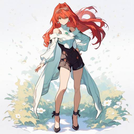 Serene Girl in a Meadow Scene