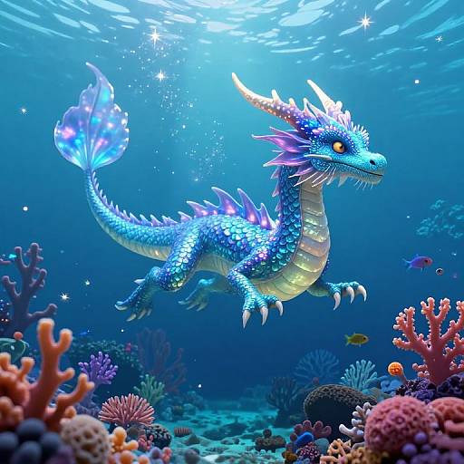 Luminescent Dragon in Underwater Realm