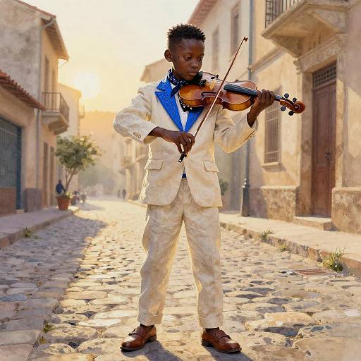 Surrealist Portrait of a Young Violinist