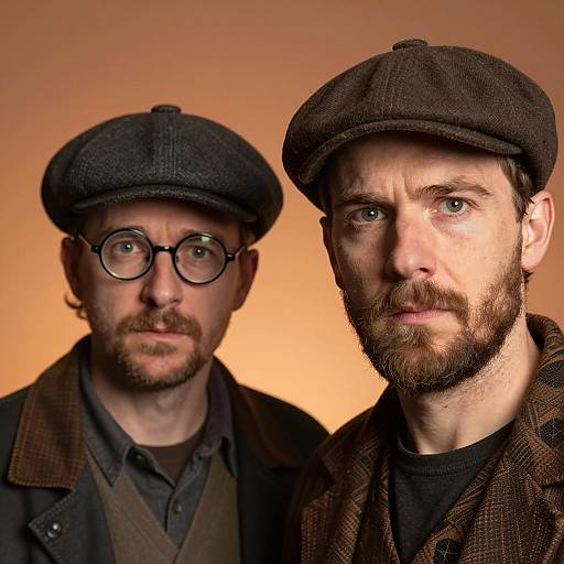 Close-Up Portrait of Two Intense Men