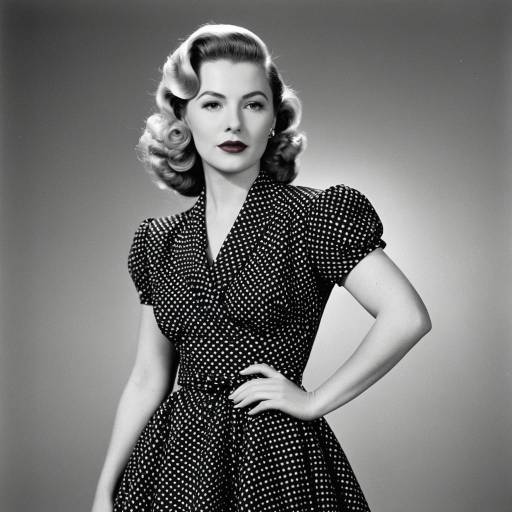 1940s Glamorous Woman in Polka Dot Dress