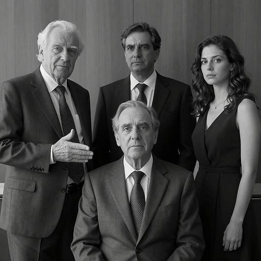 Serious Trio: A Timeless Black-and-White Portrait