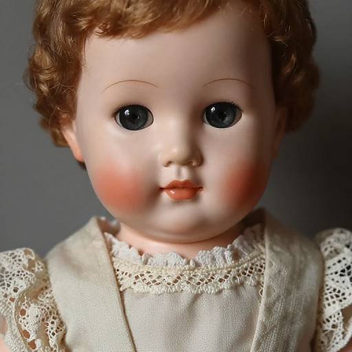 Vintage Doll Portrait with Lace Dress