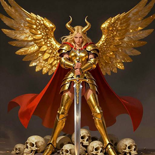 Regal Warrior with Golden Wings