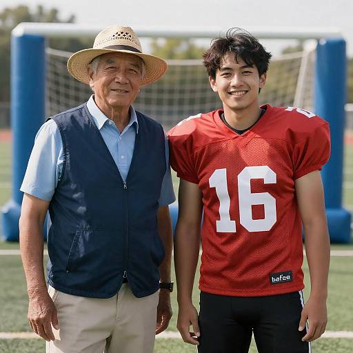 Two Men on Football Field