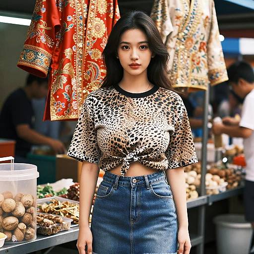 Elegant Asian Woman at Bangkok Market