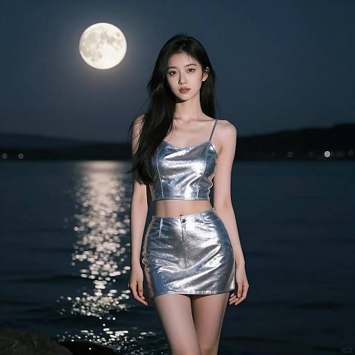 Ethereal Moonlit Portrait of a Woman