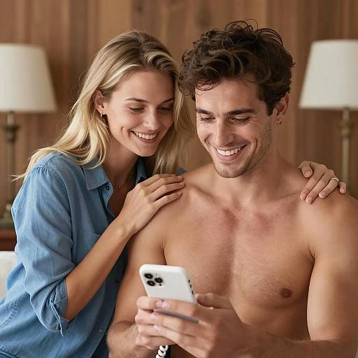 Intimate Moment Between Couple at Home