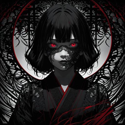 Mystical Dark Gothic Anime Portrait