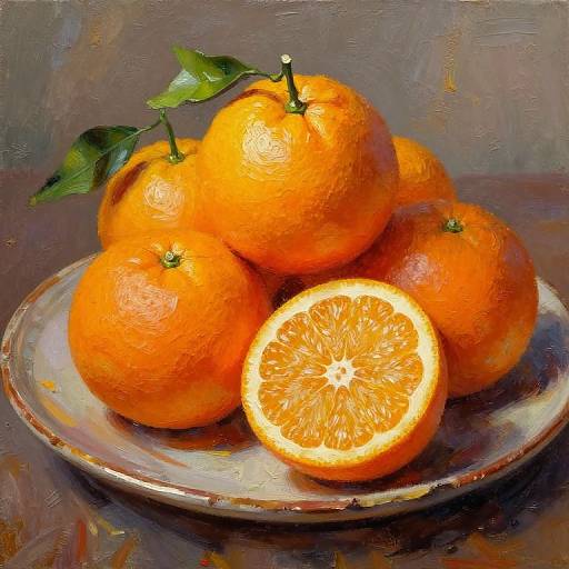 Vibrant Still Life of Juicy Oranges