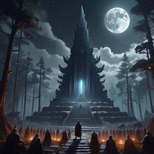 Ancient Oracle Amidst Moonlit Forest Ancient Oracle Amidst Moonlit Forest