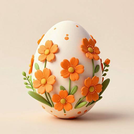 Easter Egg with Vibrant Floral Design