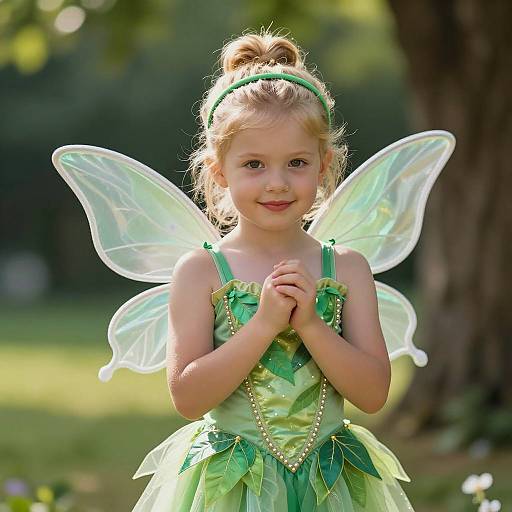 Playful Green Pixie Costume Photography