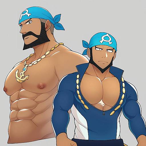 Illustration of Archie (pokemon), pokemon in the style of Kobaji