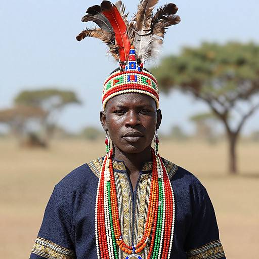 Zulu Man in Traditional Costume