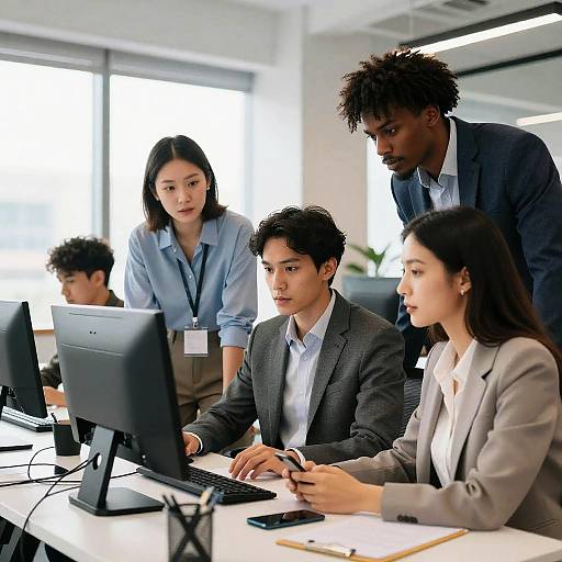 Diverse Professionals Collaborating in Office