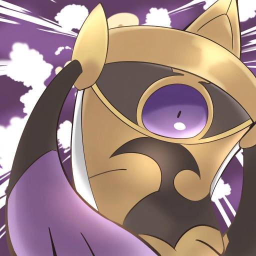 Illustration of Aegislash, pokemon in the style of Suzuki toto