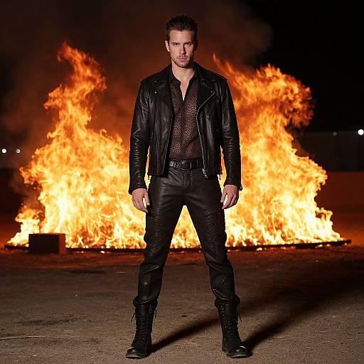 Burning Man Leather Jacket Portrait