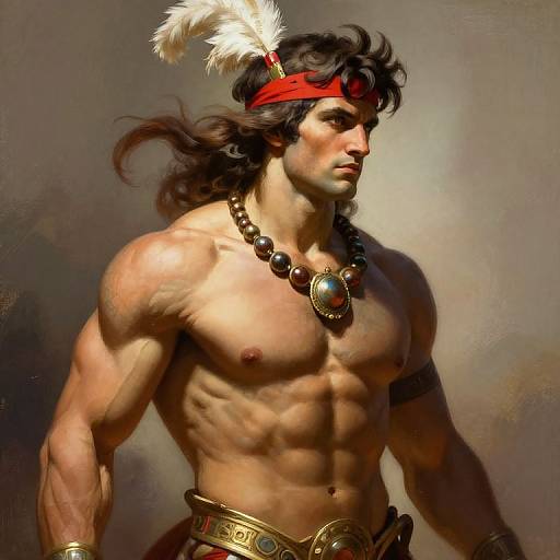 Muscular Greek Hero in Frazetta Style
