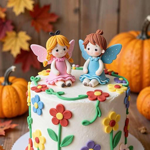 Whimsical Flower Fairy Cake Toppers
