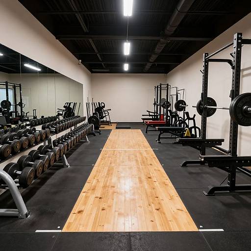 Well-Lit College Weight Room Layout