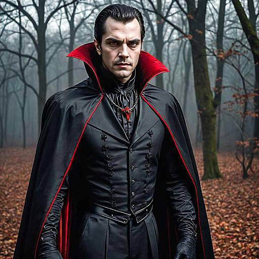 Man in Classic Vampire Halloween Costume
