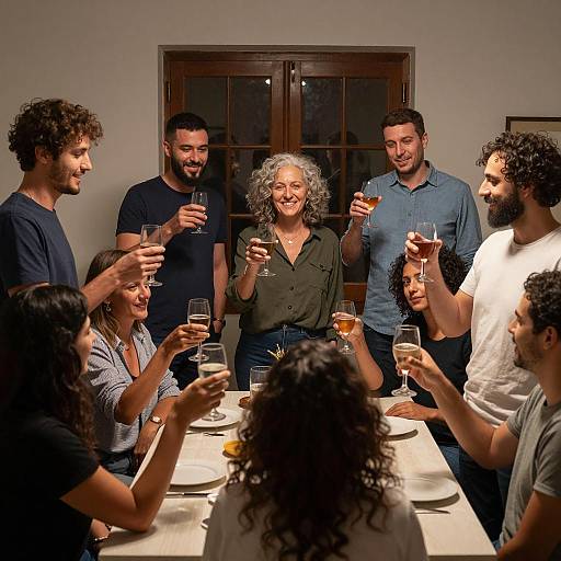 Diverse Group Celebrating in a Cozy Room