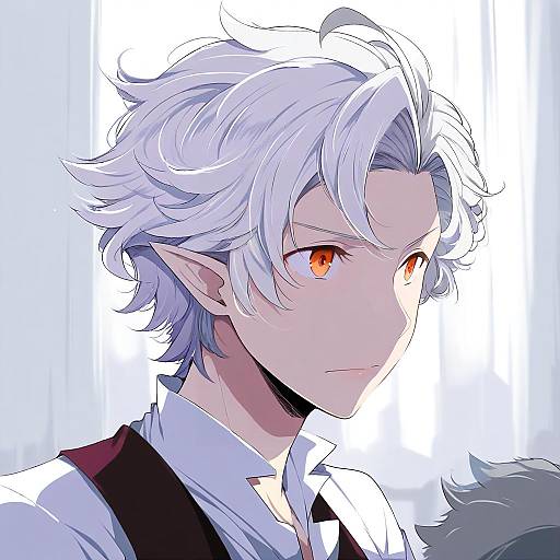 Illustration of Astarion, baldur's gate in the style of Chata maru (irori sabou)