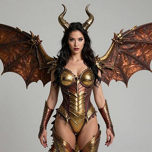 Horned Woman in Dragon Costume