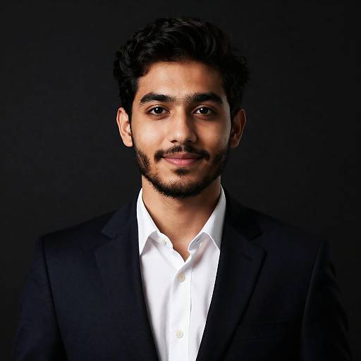 Affable Young Man in Midnight Suit