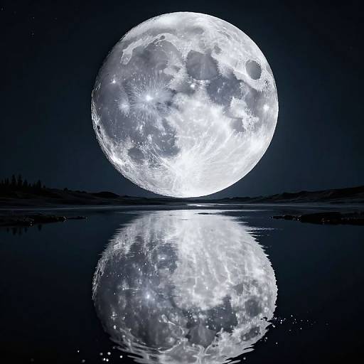 Colossal Moon over Desolate Landscape