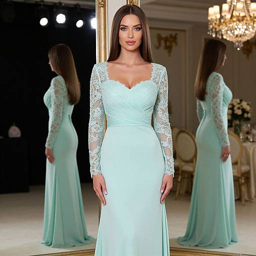 Elegant Mint Green Wedding Guest Gown