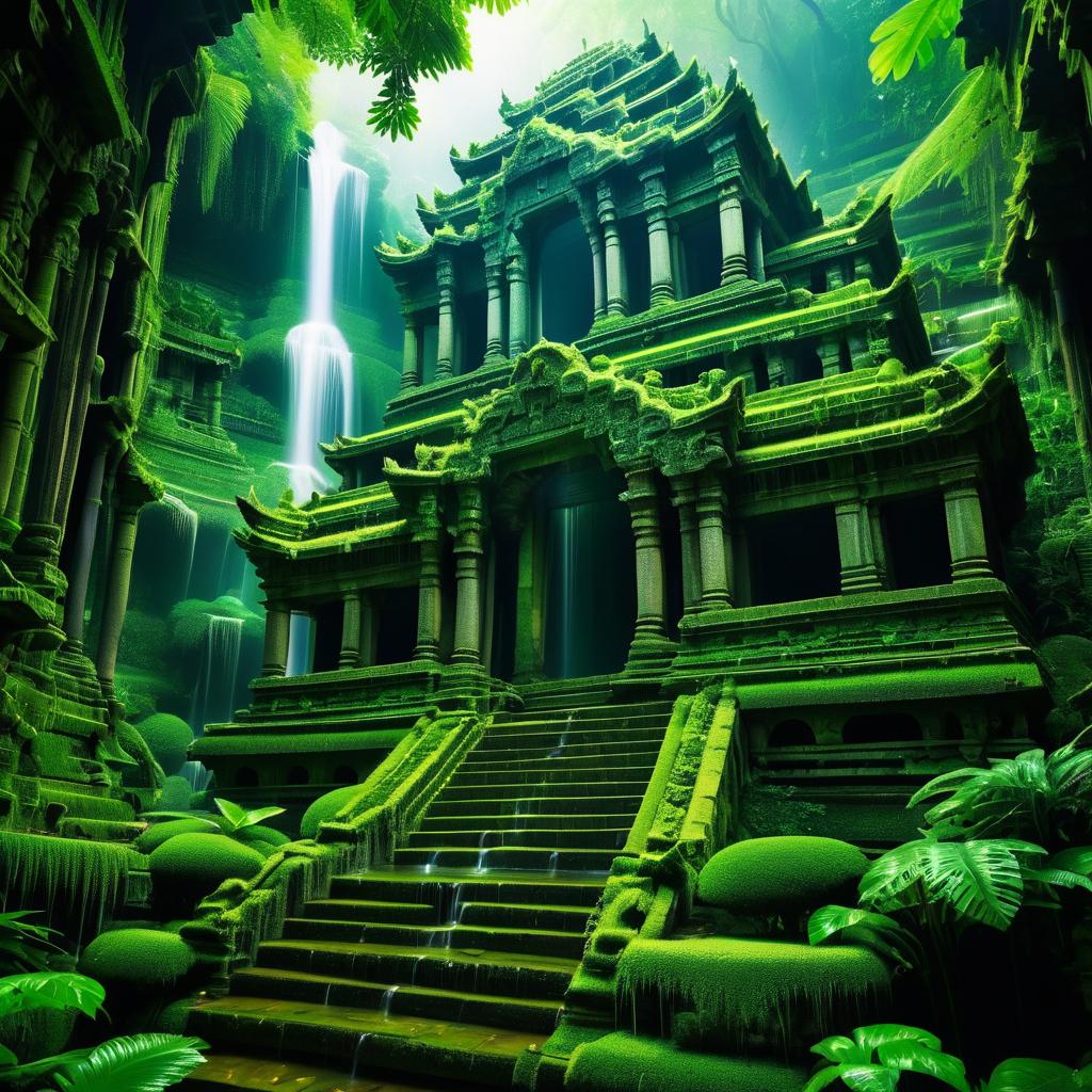 Ancient Temple Merging with Nature's Beauty