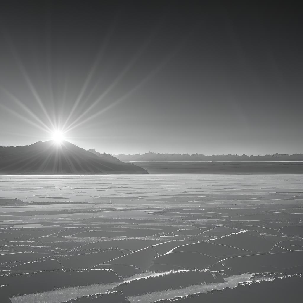 Majestic Greyscale Frozen Tundra Landscape