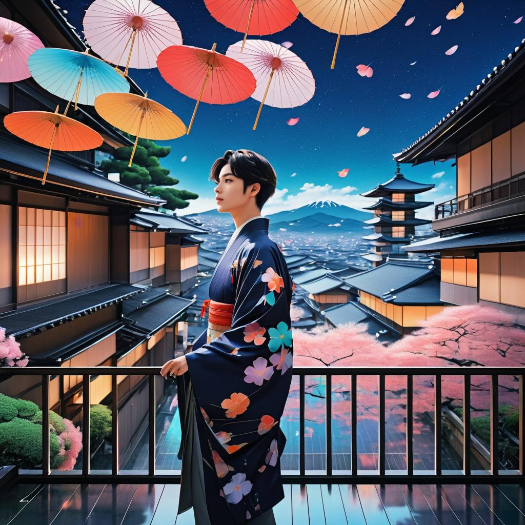 Futuristic Kyoto: Dreamlike Kimono Elegance